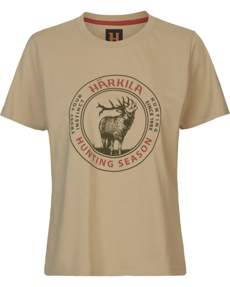 Koszulka Damska Harkila S/S Stag Badge Sand