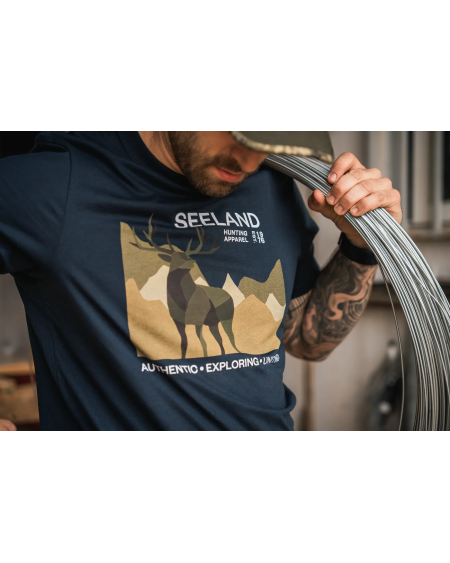 Koszulka Seeland Fragment Dark Blue – Klasyczna koszulka myśliwska
