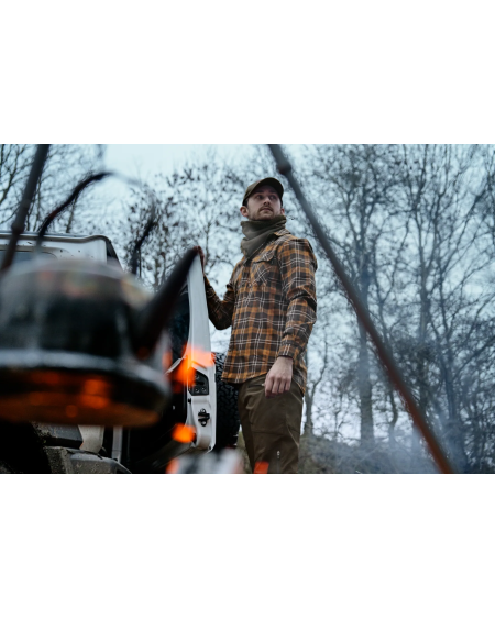 Koszula flanelowa Seeland Glen L/S – Dark Brown / Camel | Sklep Trofeum